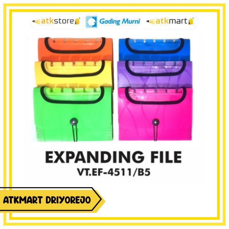 

V-TEC EXPANDING FILE FOLDER VT.EF-4511 UKURAN B5 TRANSPARAN - EKSPENDING FILE