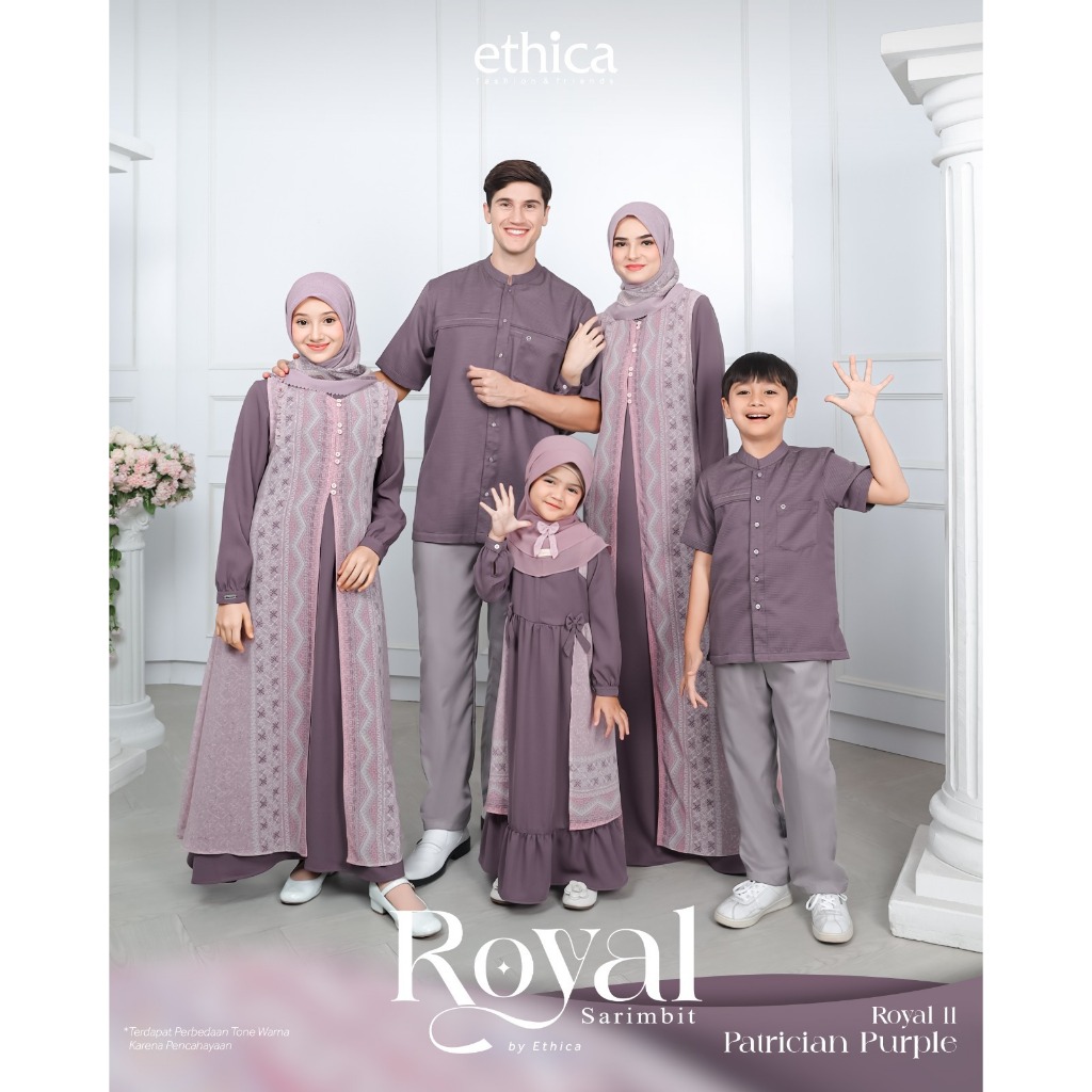 Ethica Sarimbit Royal 11 Patrician Purple Gamis dan Koko Couple Keluarga Terbaru 2024