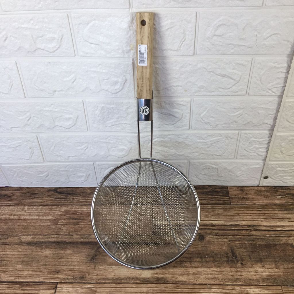 Serok Masak Jaring Gagang Kayu Serok Jaring Minimalis Gg Kayu 20CM BX-91