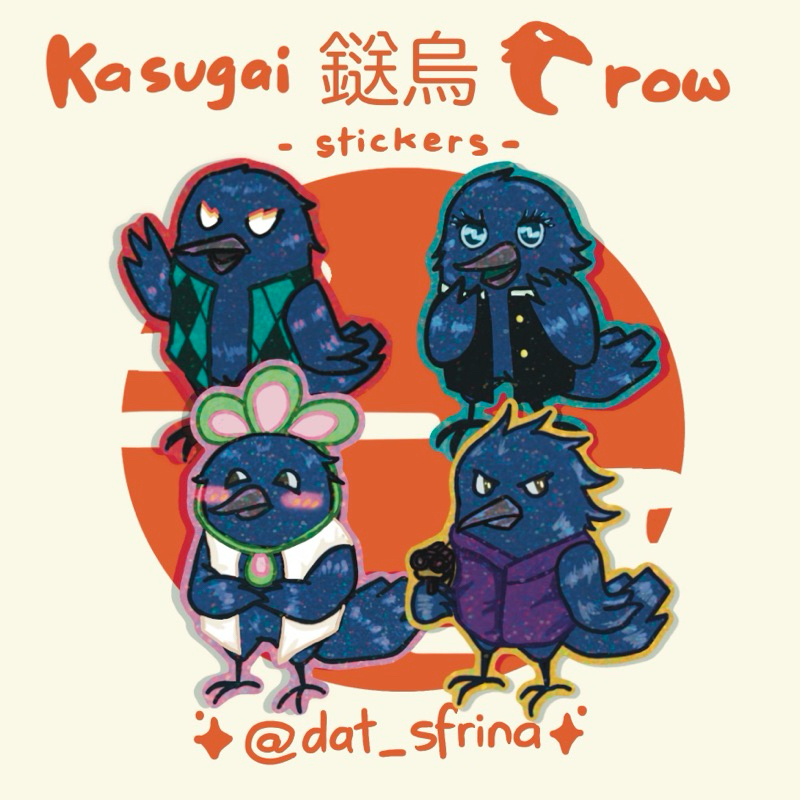

Kasugai Crow Glitter Stickers | Kimetsu no Yaiba | Aftersale CF 18
