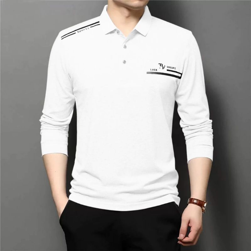 KAOS KERAH PRIA M L XL LENGAN PANJANG | KAOS PRIA DISTRO | FASHION PRIA JUMBO