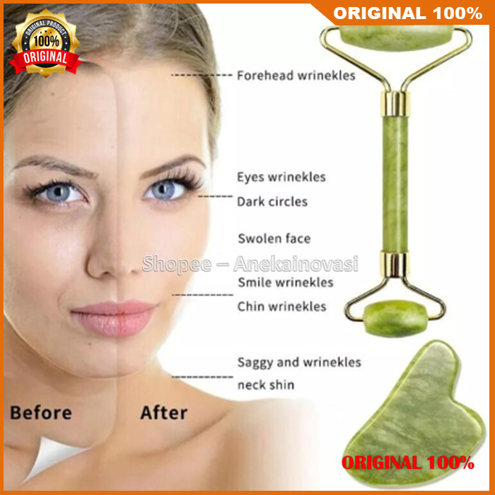 Jade Roller Guasha Alat Pijat Wajah 100% ASLI ORIGINAL