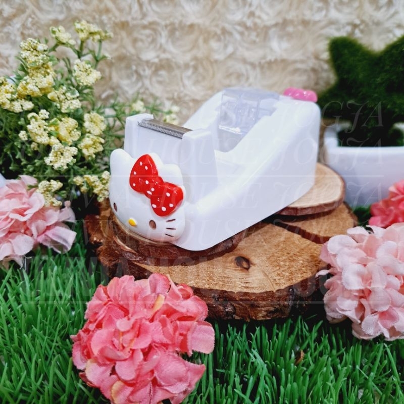 

Dispenser Isolasi Kecil Sanrio Hello Kitty Putih Tape Dispenser Hello Kitty Putih