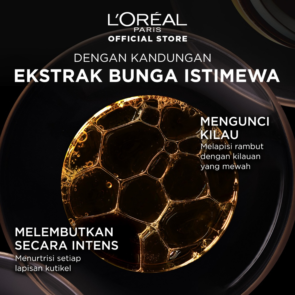 L'Oreal Paris Elseve Extraordinary Oil Gold Hair Treatment Serum - 30ml - Perawatan Rambut Loreal Dengan 6 Ekstrak Bunga Image 4