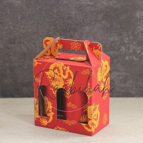 

(10 pcs) Kardus botol imlek Tas Jinjing hampers imlek Isi 6 botol 250 ml kotak kue sincia box hampers CNY