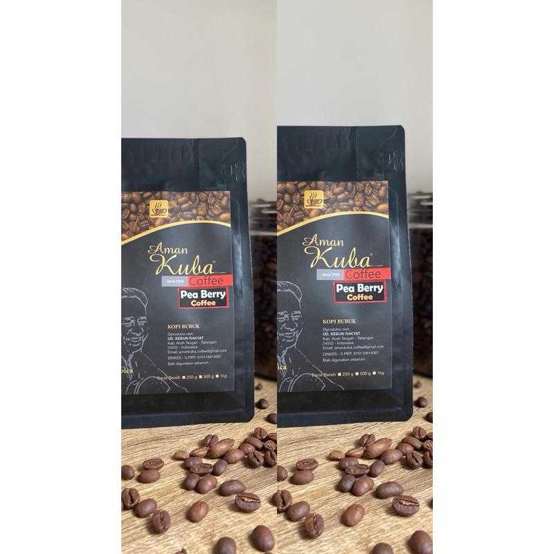 

(PAKET HEMAT ISI 2) Pea Berry Gayo Coffee 2x250gr Aman Kuba coffee - Med- gri/bubuk