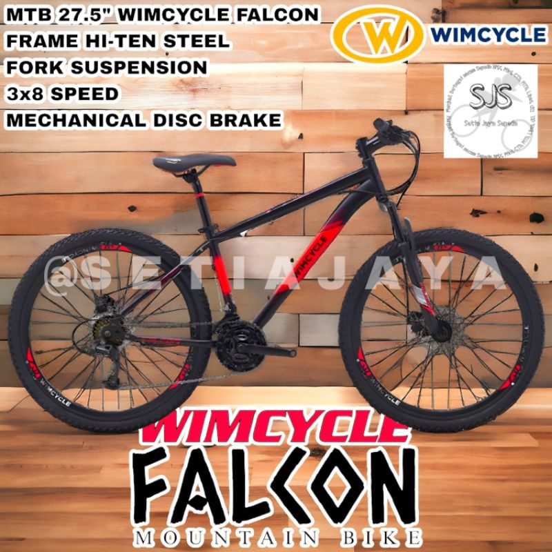 Sepeda Gunung MTB 27.5 Inch WIMCYCLE FALCON Steel 3x8 Speed Rem Cakram New