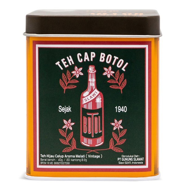 

Teh Cap Botol Vintage Teh Hijau Celup Aroma Melati 40 g