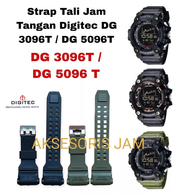 Strap Tali Jam Tangan Rubber Original Digitec DG 3096 DG-3096T Tali Digitec 3096 digitec