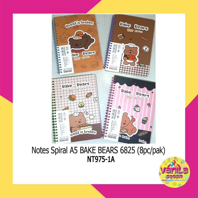 

(1Pcs) Notebook Spiral Uk A5, notes spiral, buku diary, buku catatan