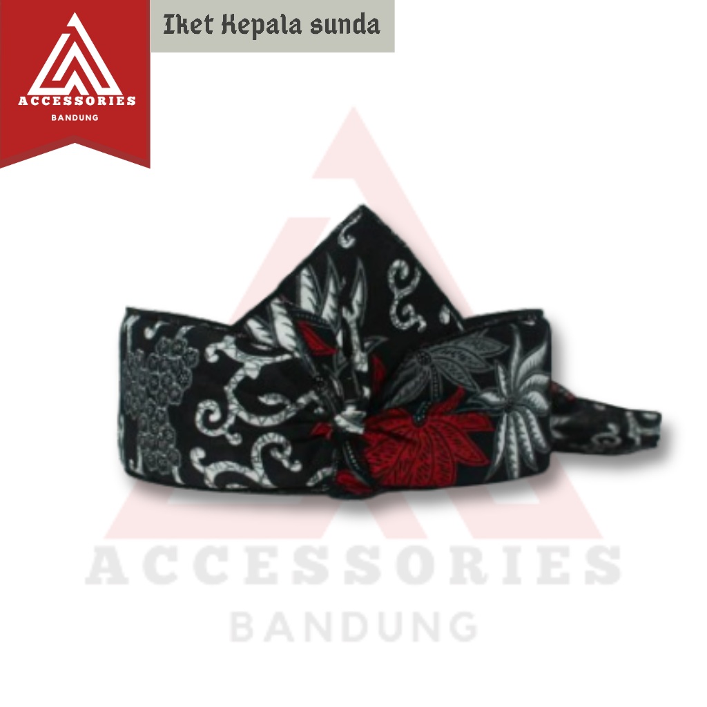 Ikat sunda tradional udeng batik topi sunda hitam