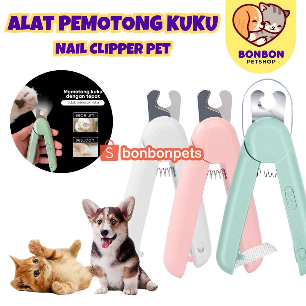 Gunting Kuku Kucing TANPA LED Pemotong Kuku Hewan Potongan Kuku Anjing Potong Kuku Kucing Kelinci Pe