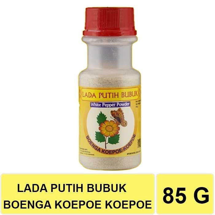 

LADA PUTIH BUBUK BOENGA KOEPOE KOEPOE / BUNGA KUPU KUPU 85GRAM