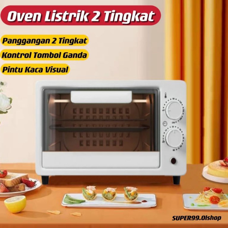 Oven Listrik Mini Microwave 12L Multifungsi Oven Listrik Low Watt 12 SUPER99
