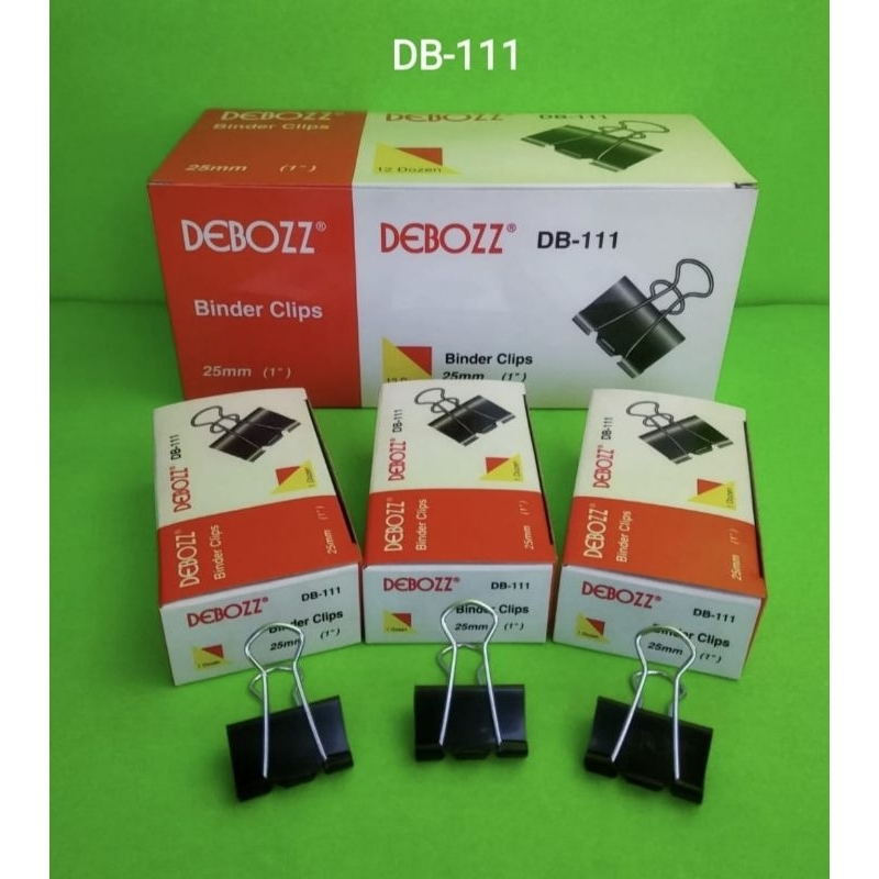 

Binder Clips 111 Debozz 25mm (1") / Penjepit Kertas Hitam Debozz 111