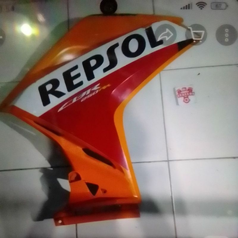 Fairing Sayap Depan Fairing Honda CBR250RR CBR 250 Repsol Orange Kanan Asli Original