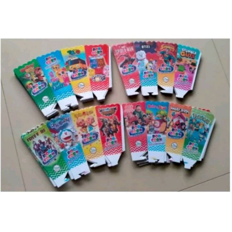 

kardus/kertas kemasan popcorn 9x5cm
