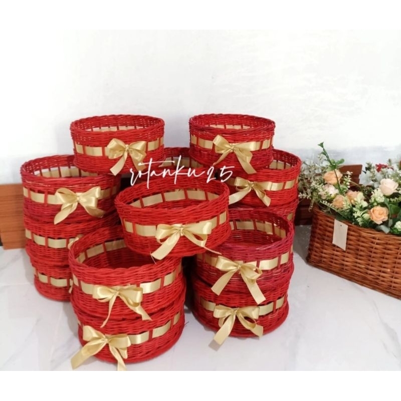 

keranjang NATAL / hampers imlek / keranjang rotan / keranjang serbaguna FREE pita d20cm