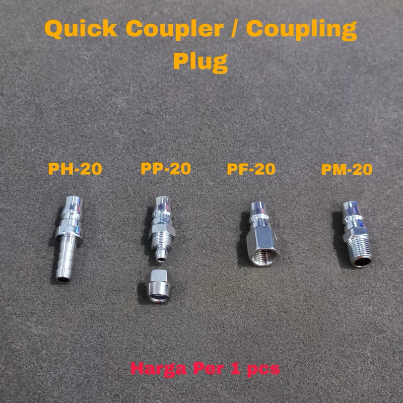 Coupler PH PF PM PP - Quick Coupling Plug Release Jantan PH20 PF20 PP20 PM20