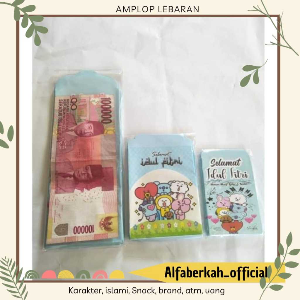 

amplop lebaran isi 10 siap pakai mini medium jumbo
