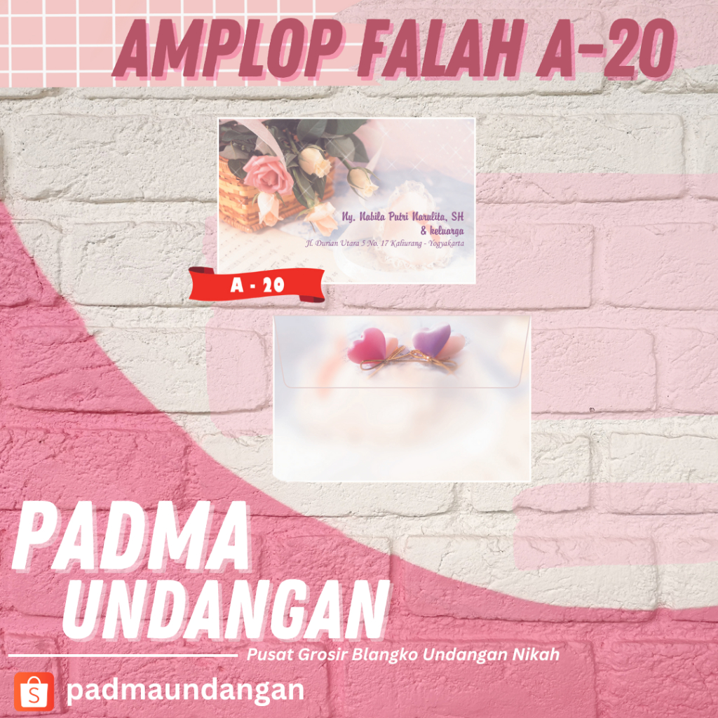 

Amplop Falah A-20 | Pusat Grosir Blangko | PadmaUndangan