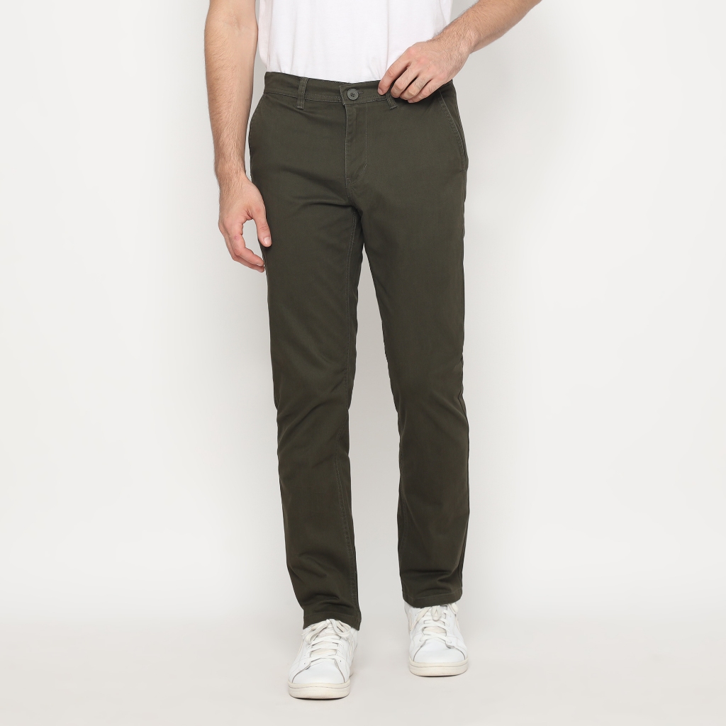 Platini Celana Pria Chino Panjang Olive 588037