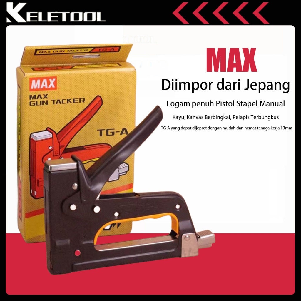 

⚡100% original⚡Stapler Tembak Gun Tacker TG-A Max Original Guntacker alat Stapler tembak Max Isi Staples Gun Tacker T3-10MB klip tembak