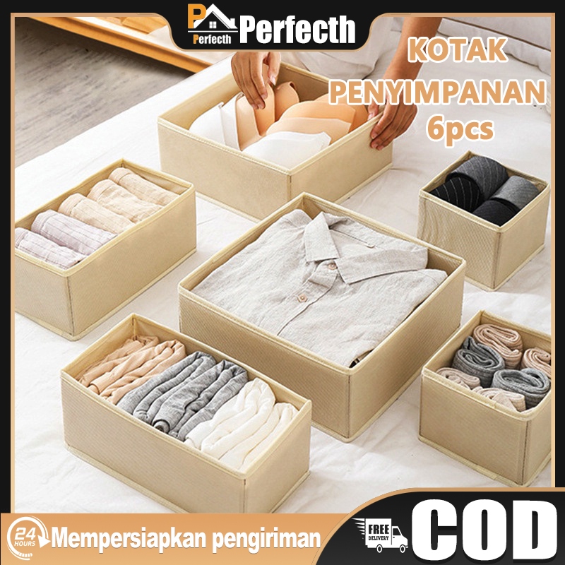 nyonyavenik - kotak penyimpanan pakaian dalam - lemari organizer box bayi, lipat, serbaguna