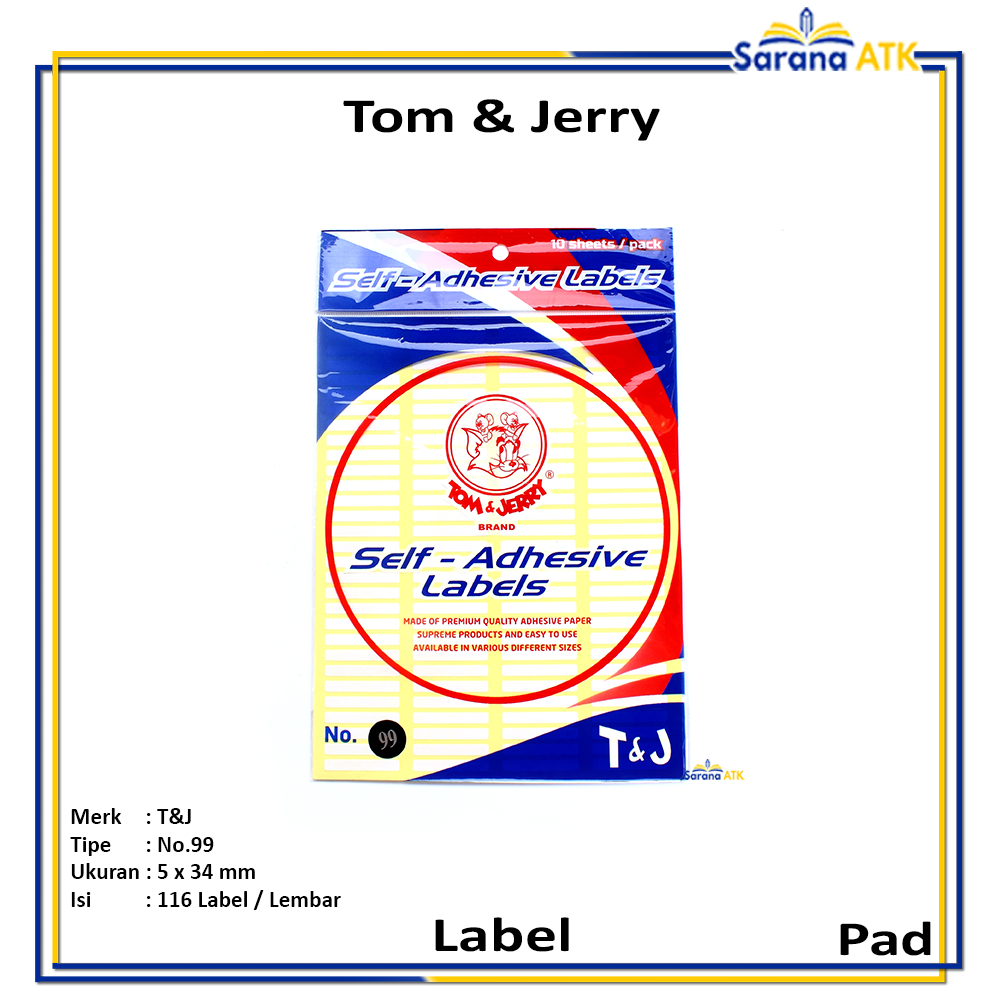 

Tom & Jerry - Label Paper No. 99 Label Putih - Pad