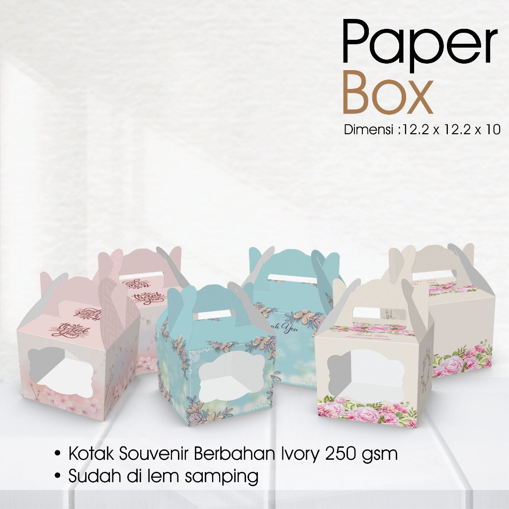 

Paperbox Souvenir & Kemasan Souvenir Uk. 12.2 x 12.2 x 10 cm