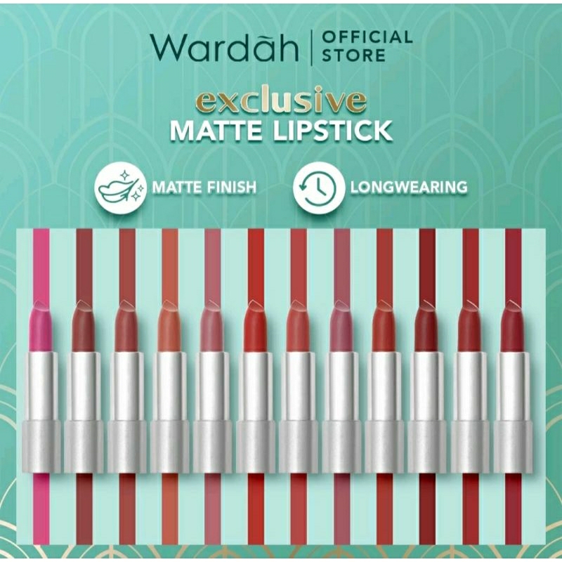 Lipstick Exclusive Wardah 3.5 gr Lipstik Moist jaga kelembaban kulit Bibir Dark Red Maroon Brown Man