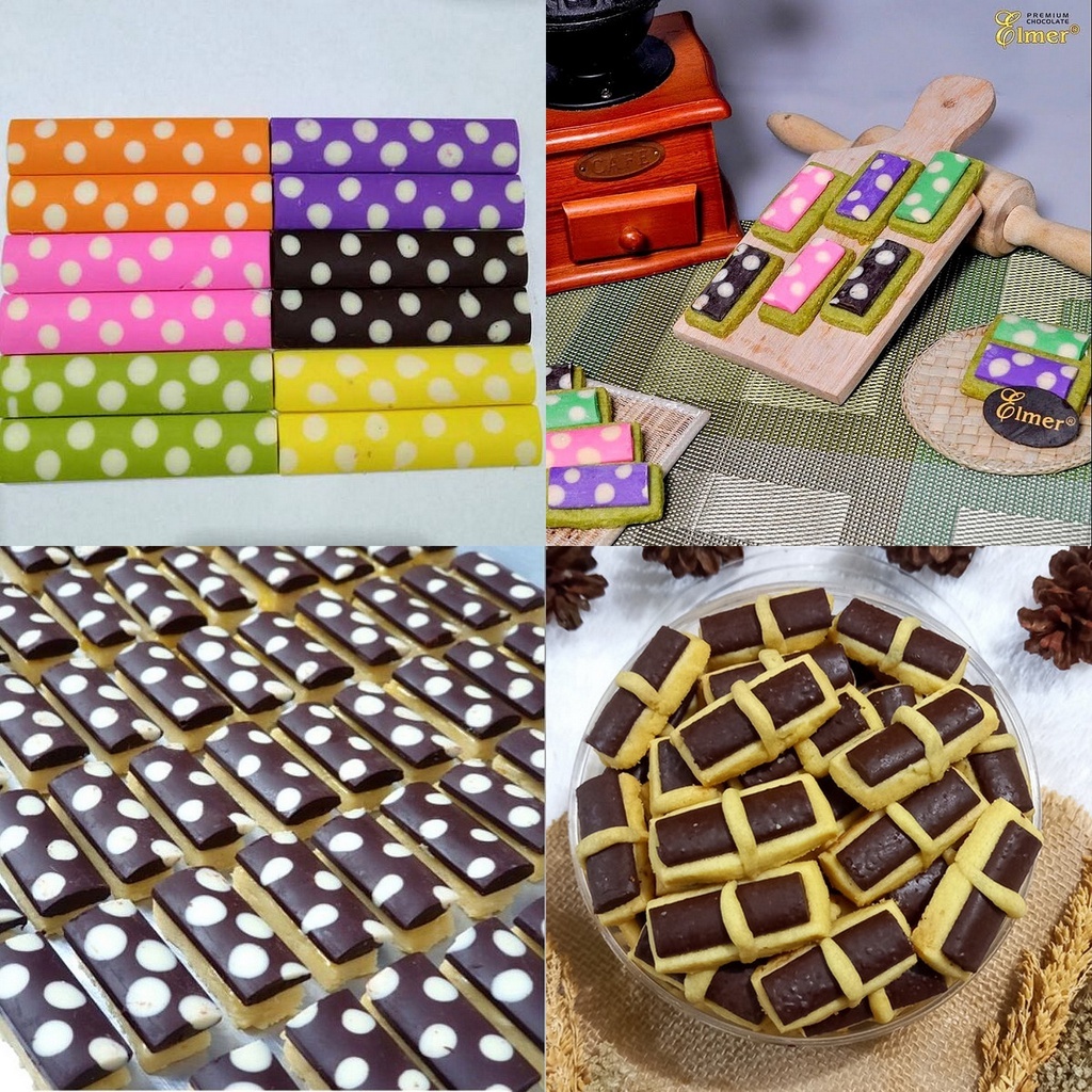 

Elmer coklat Polkadot choco stick warna 100 gram