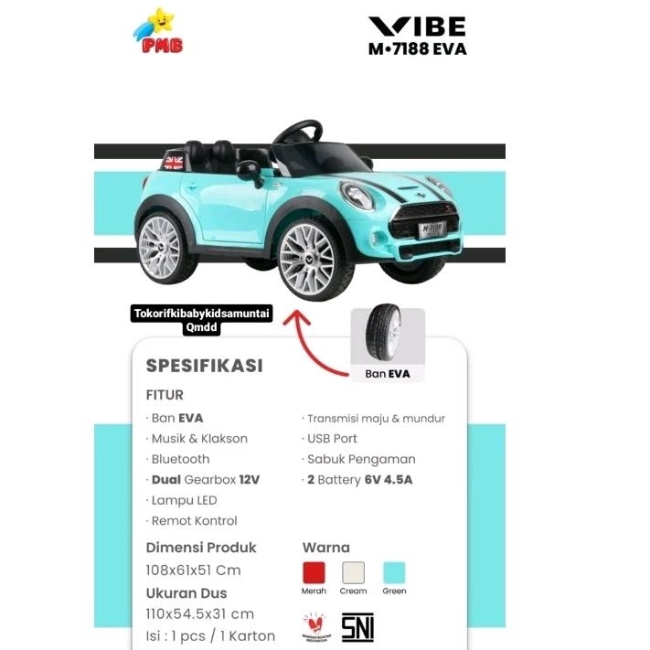 Mobil Aki Anak Vibe M.7188 Eva