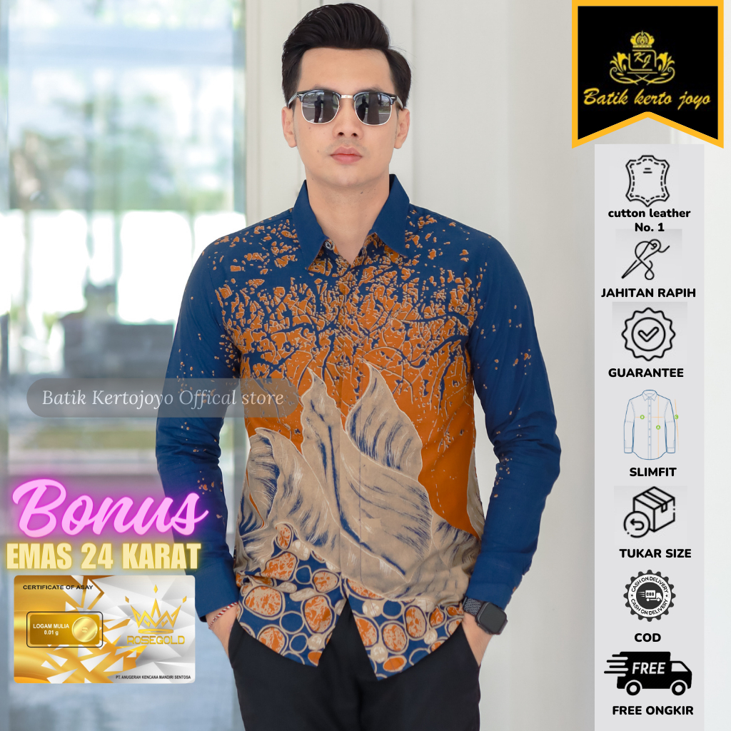 Batik pria modern slimfit Baju Batik Pria Lengan Panjang slimfit baju batik pria MODERN Slimfit prem