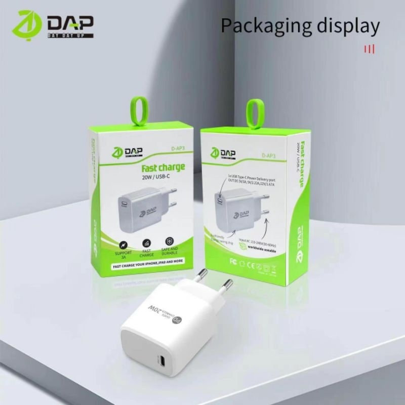 Batok DAP USB C 20W D-AP3 Original Kepala Charger DAP Type C 20W D-AP3 Original Fast