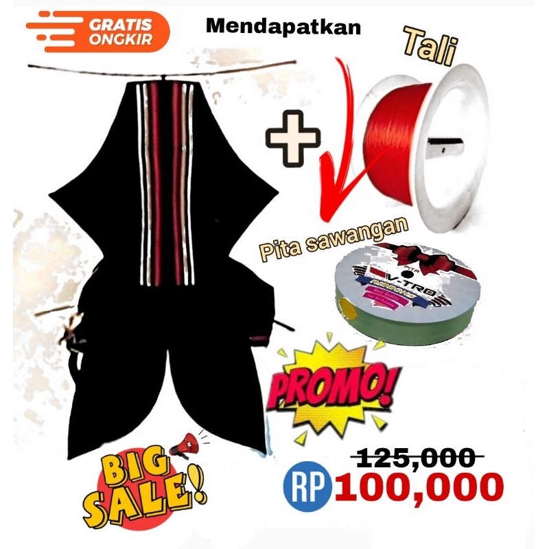 LAYANG - LAYANG BEBEAN 1 METER GRATIS TALI SENAR, MURAH MERIAH