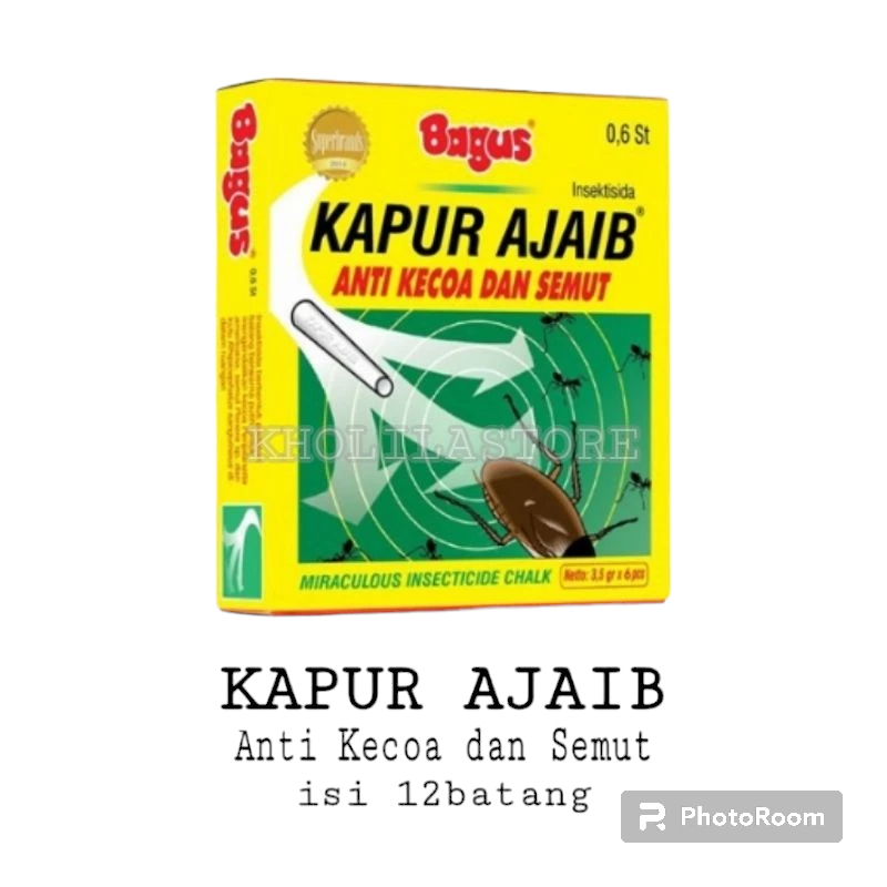 Kapur BAGUS AJAIB ANTI KECOA DAN SEMUT 1 Kotak Isi Total 12 Pcs