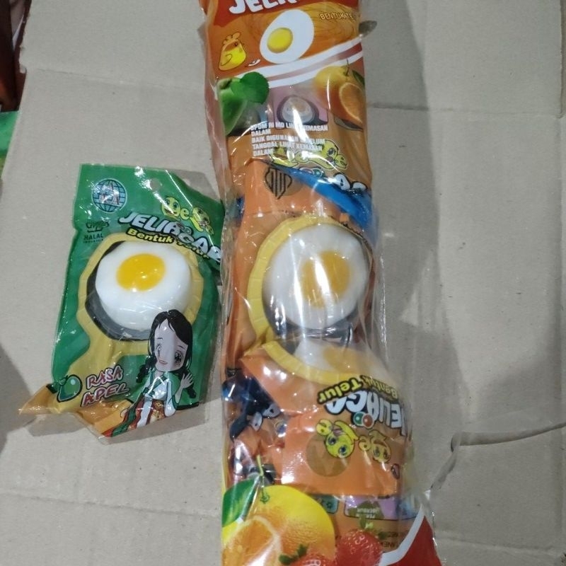 

Jeli Agar bentuk telur rasa jeruk dan apel isi 10 pcs