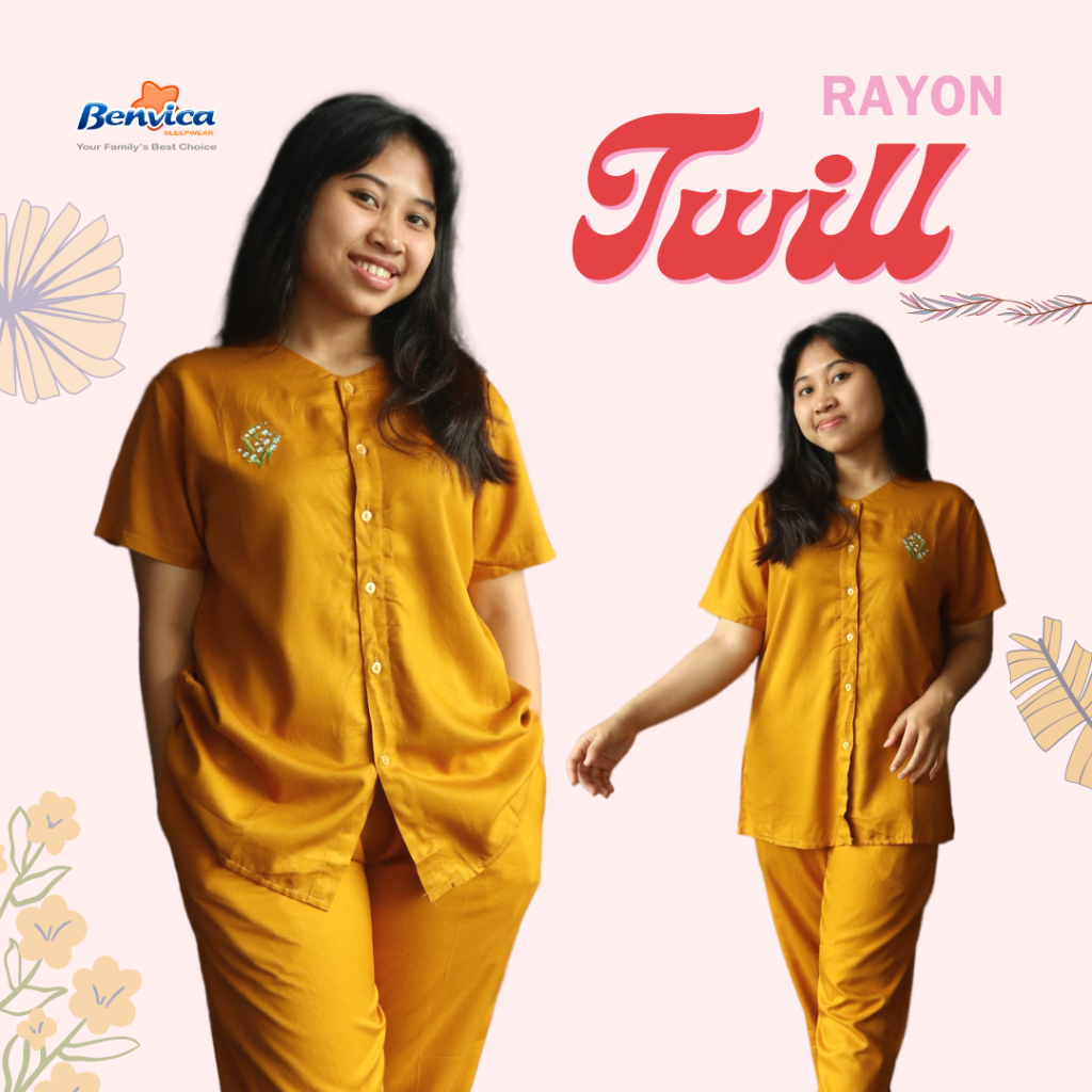 BAJU TIDUR CELANA PANJANG RAYON TWILL FULL BORDIR DAN MIX AMRO