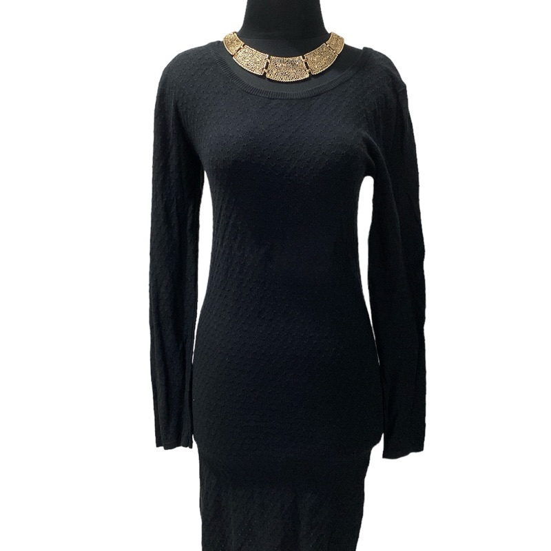 DRESS TERUSAN HITAM RAJUT MERK MANGO ORIGINAL PRELOVED