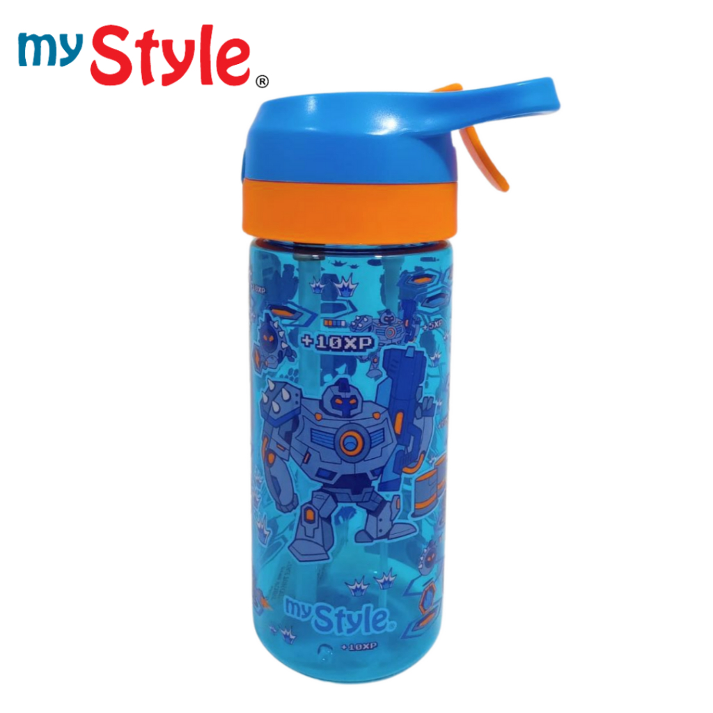 My Style TM 1116 Robot Junior Mist & Spout Drink TRITAN Bottle - Botol Minum Sedot dan Semprot Robot