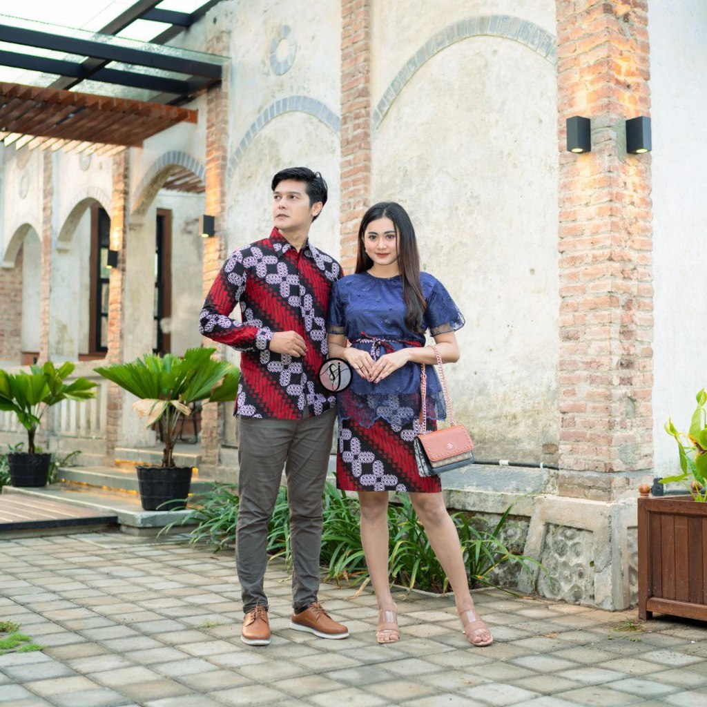 SAROJA | Couple Keluarga Family Set Rnb Brukat Eelina | Couple Baju Natal Mewah |Dress Natal Wanita 