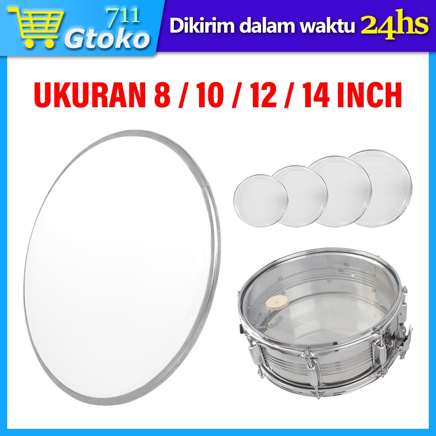 Drum Head Bass Mika Membran Snare Rolling Clear Transparan 8 10 12 14" inch
