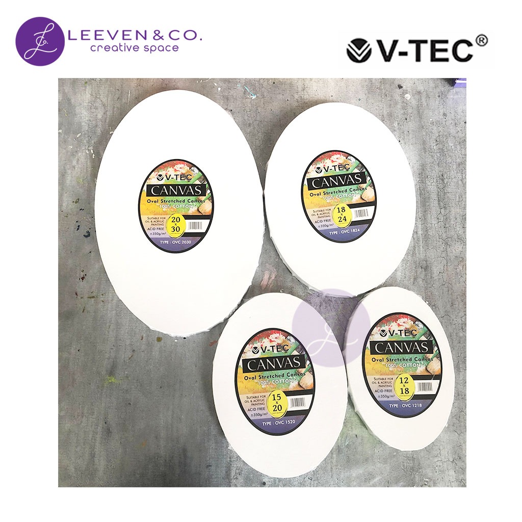 

V-TEC OVAL STRETCHED CANVAS / KANVAS OVAL COTTON JEPRET BELAKANG