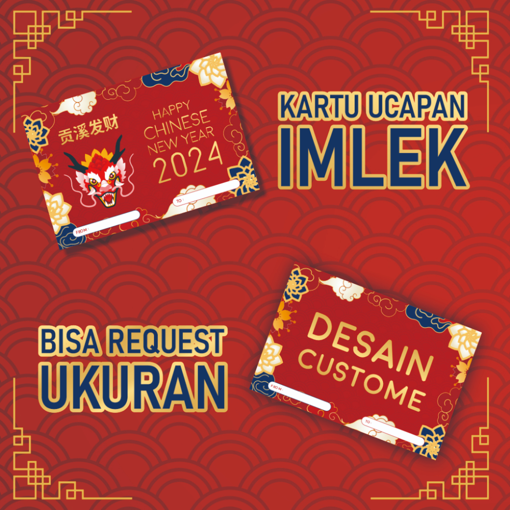 Kartu Ucapan Chinese New Year Greeting Gift Card Imlek CNY