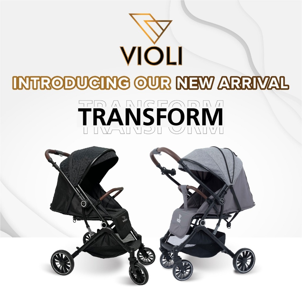 Violi Stroller Transform Gray-Stroller Baby Bayi Anak Kereta Dorong