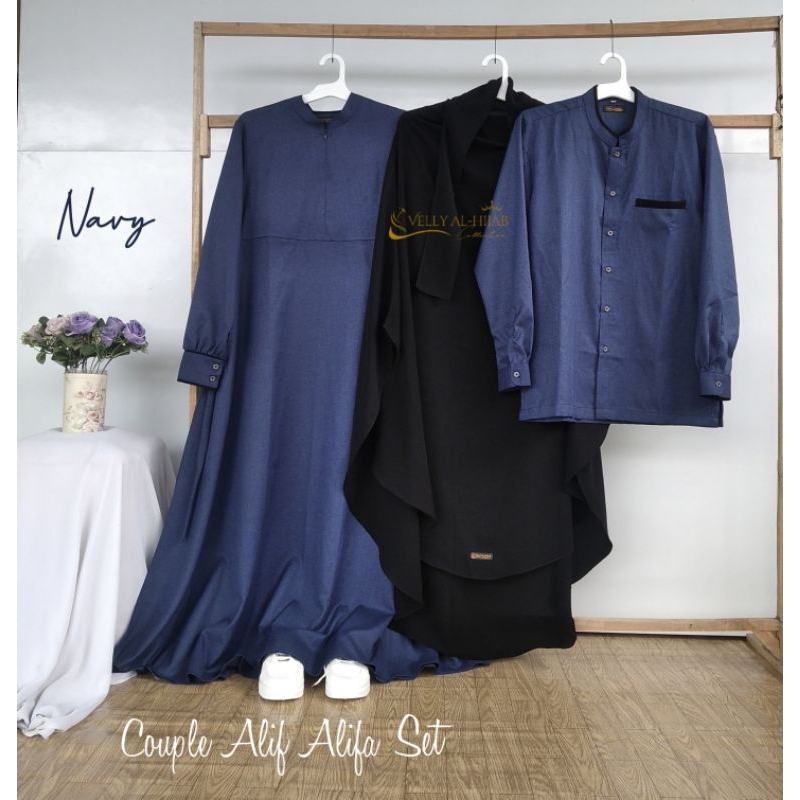 Couple Gamis & kemeja koko Alif Alifa Katun Madinah Fodu