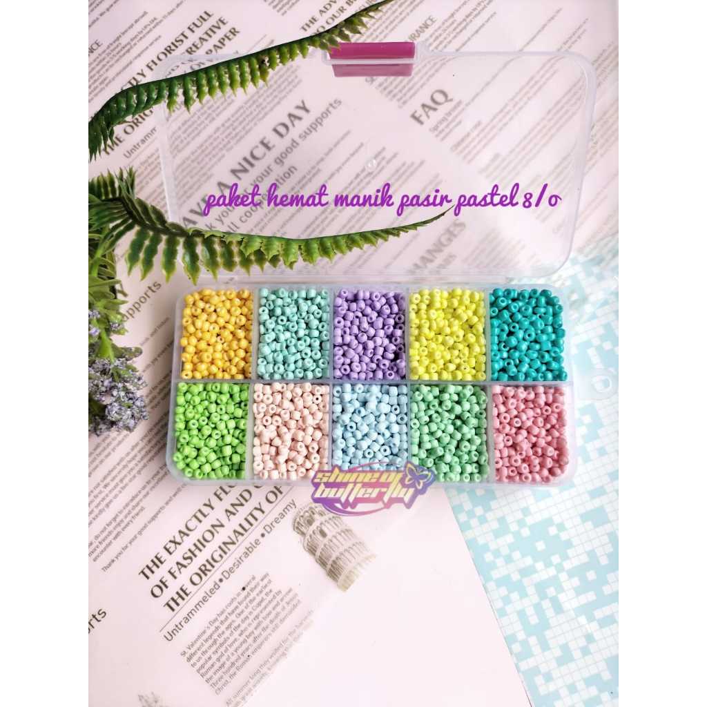 Paket DIY Manik Mote Pasir Set Box (Manik Pasir Pastel)