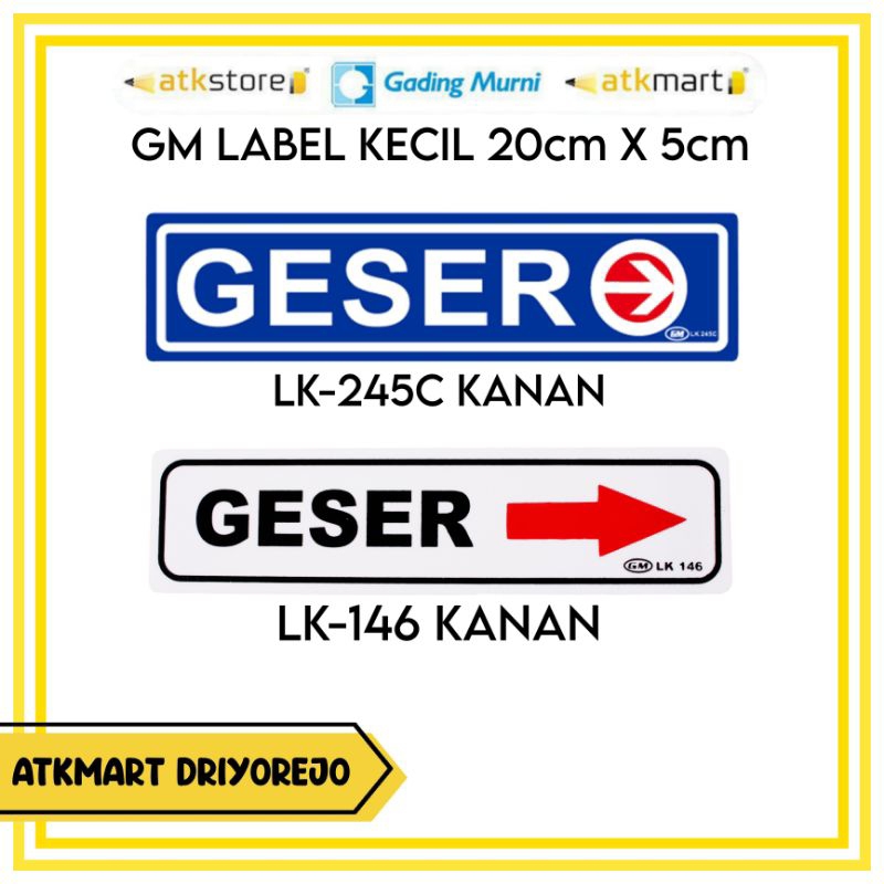 

GM LABEL KECIL GESER KANAN/GESER KIRI - PAPAPAN PENANDA - PAPAN AKRILIK PETUNJUK