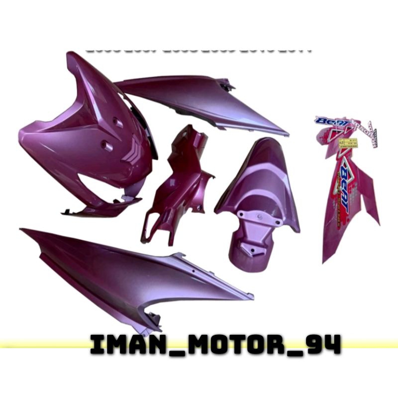 Cover bodi fullset halus beat karbu full pink plus striping 2010-2012